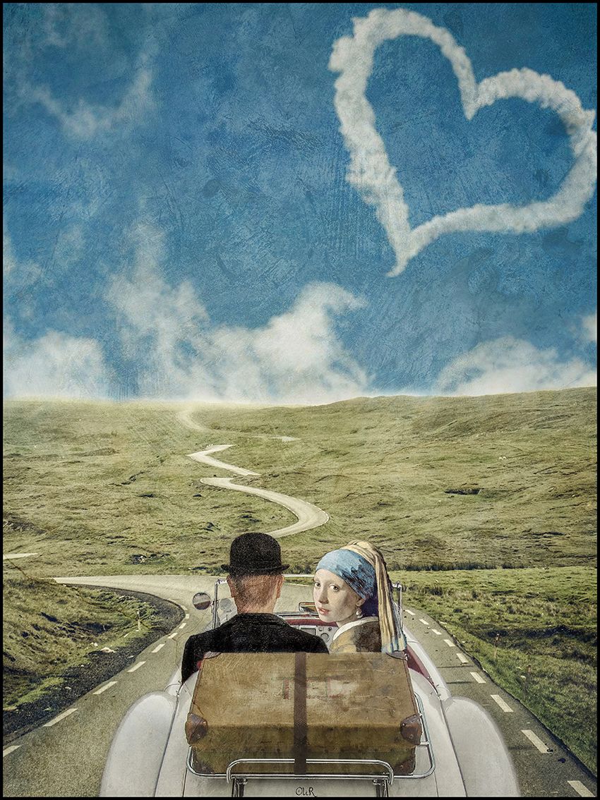 Digigraphie petit format MAGRITTE EN GOGUETTE – OliR – 40 × 30 cm