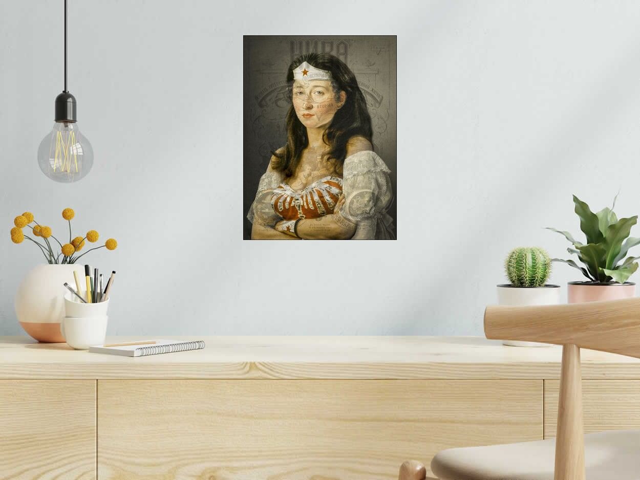 Digigraphie Wonderlady de OliR dans un intérieur – 30 × 40 cm