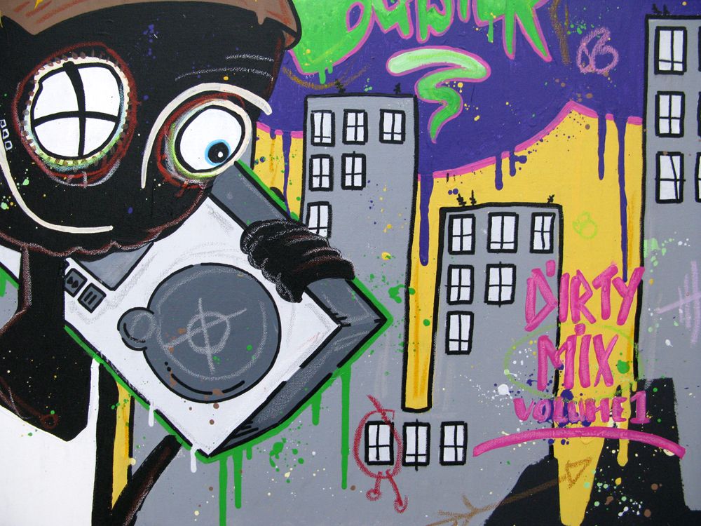 Tableau de DIDIER GOMEZ a pour titre Dirty mix style street pop art dim : DIDIER GOMEZprix:550