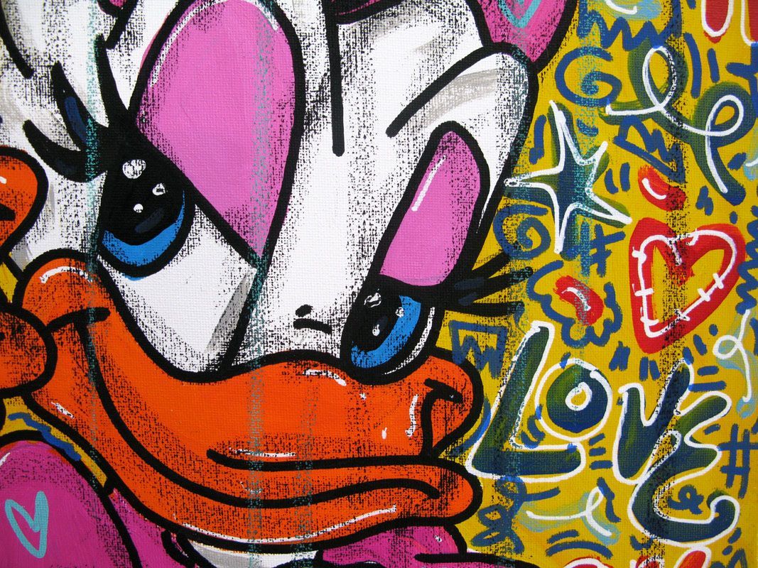 Tableau de RICO SAB a pour titre Duck's love style street pop art, street art dim : RICO SABprix:250