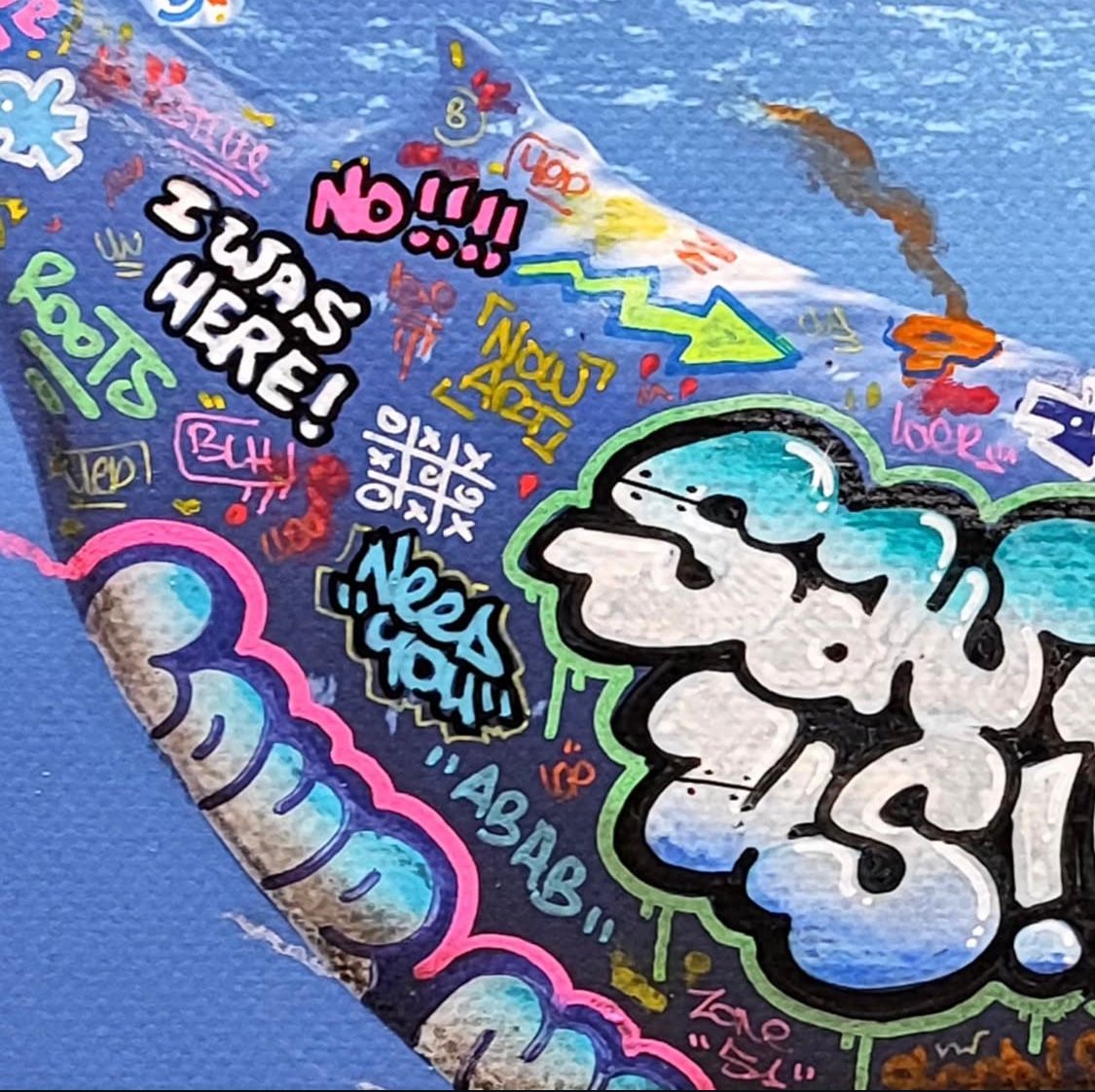 Editions d'art de BLACH a pour titre Baleine style graffiti, street pop art dim : BLACHprix:100