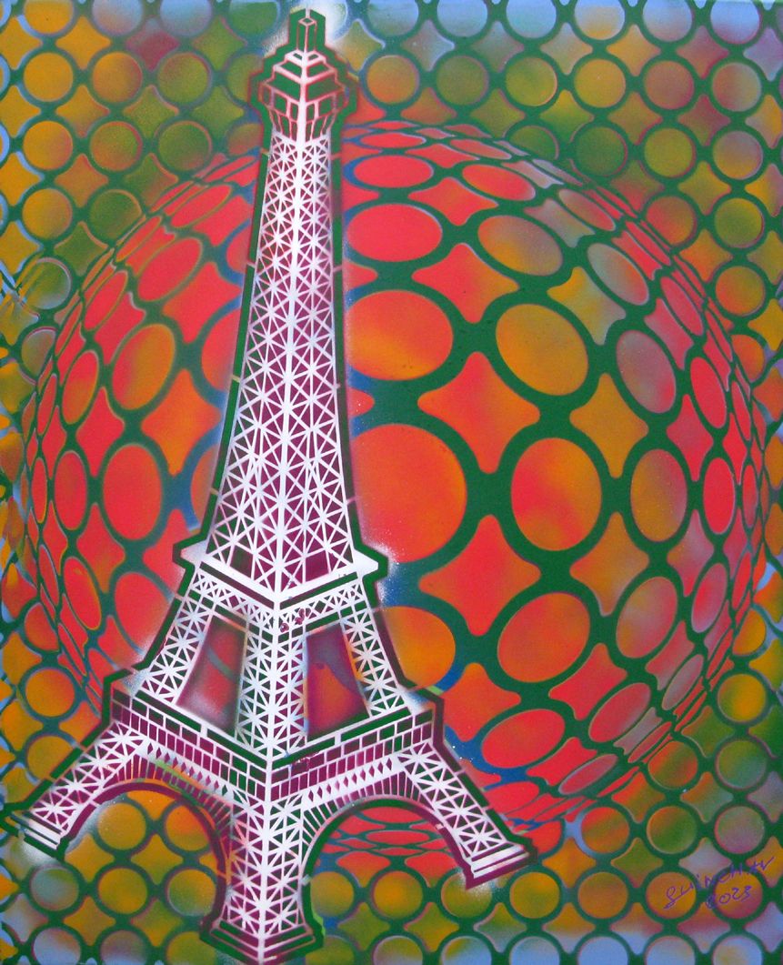 Tableau de YANN GUINCHAN a pour titre Eiffel 1 style graphique dim : YANN GUINCHANprix:550