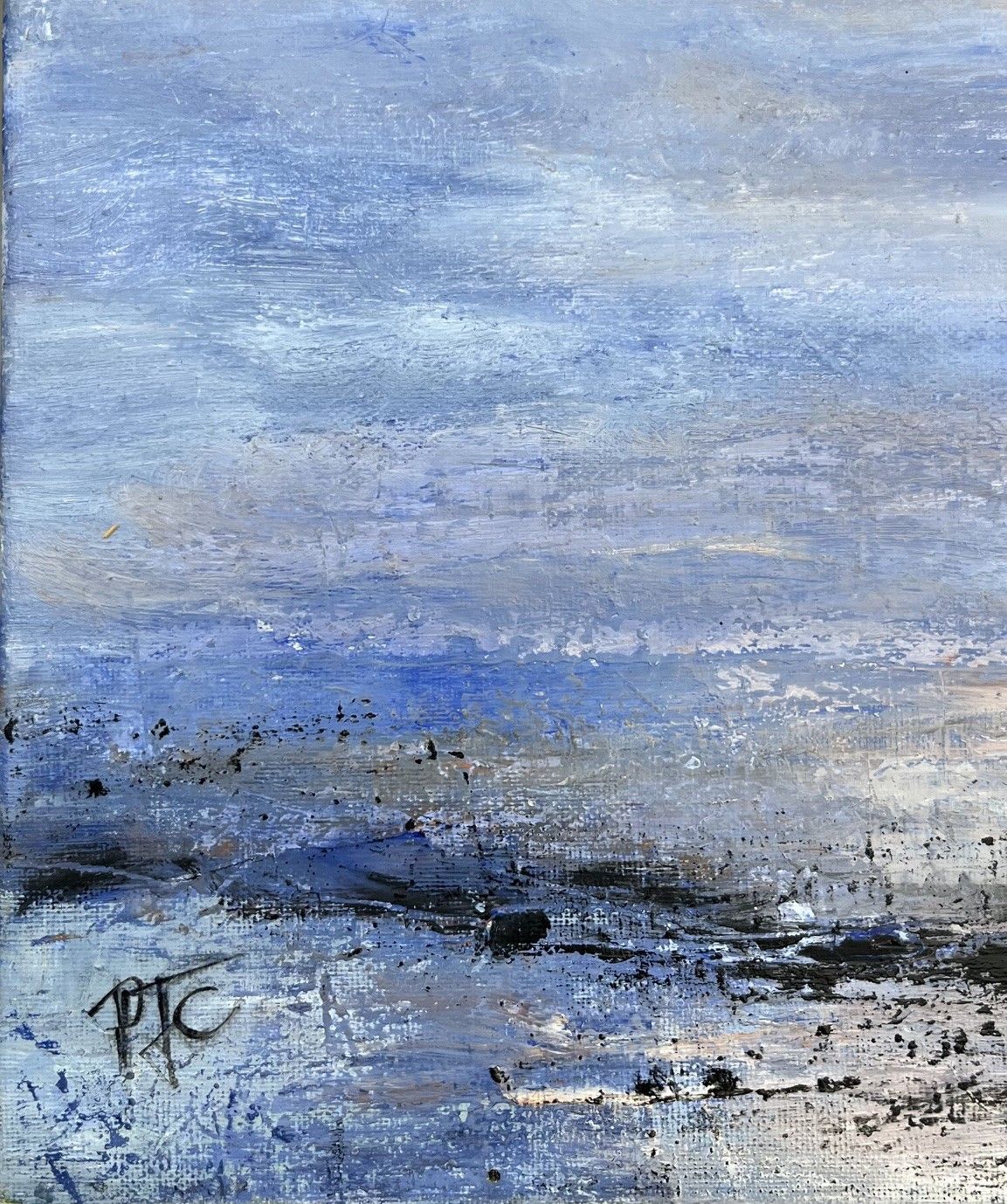 Tableau de PASCALE JACQUEMOND a pour titre Encore la mer style abstrait dim : PASCALE JACQUEMONDprix:300