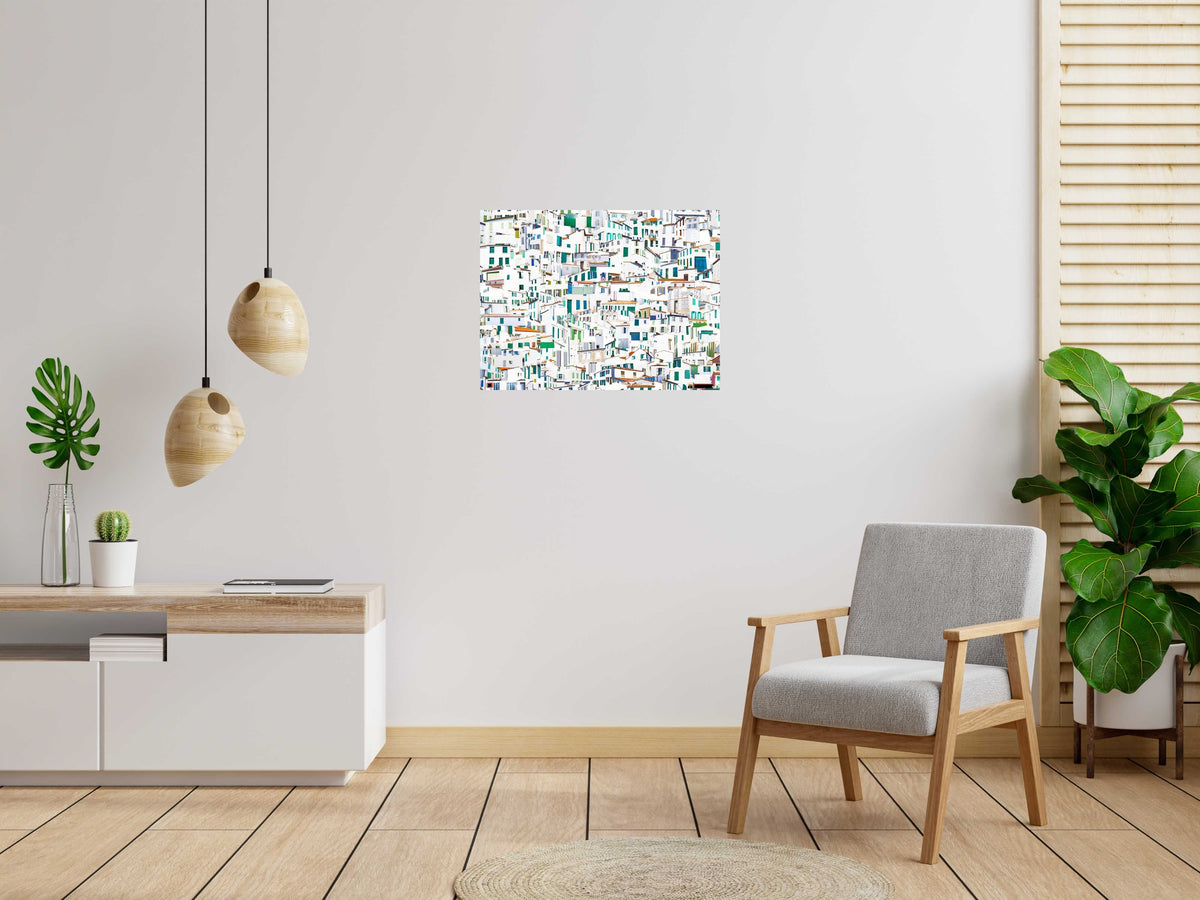 Estampe ILE DE REE (FRANCE) de GILLES INVERNIZZI dans un intérieur – 80 × 60 cm