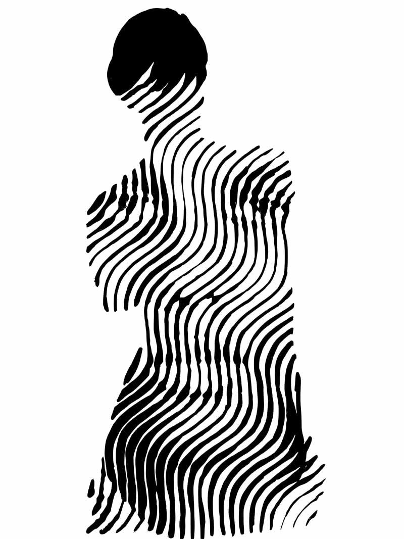 Estampe figuratif petit format blanc et noir VENUS DE STROMAE – WAWAPOD – 30 × 40 cm