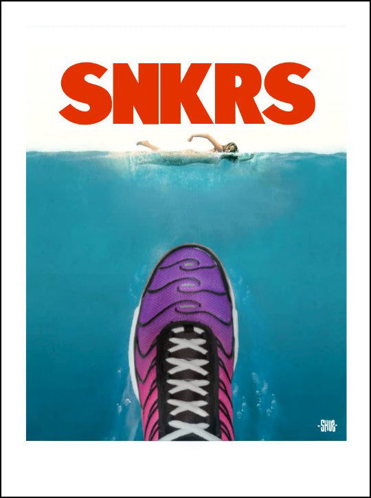 Estampe figuratif petit format blanc SNKRS – SHUZ – 30 × 40 cm