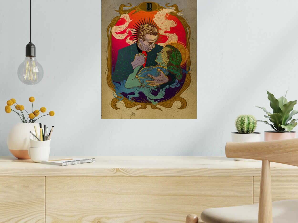 Estampe Casablanca de Carlos Olmo dans un intérieur – 40 × 50 cm