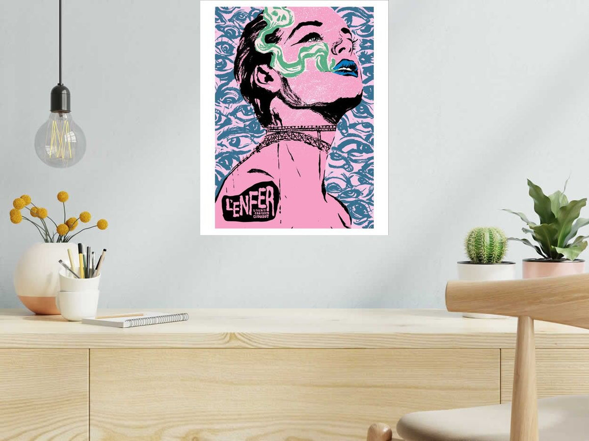 Estampe L'enfer de Carlos Olmo dans un intérieur – 40 × 50 cm
