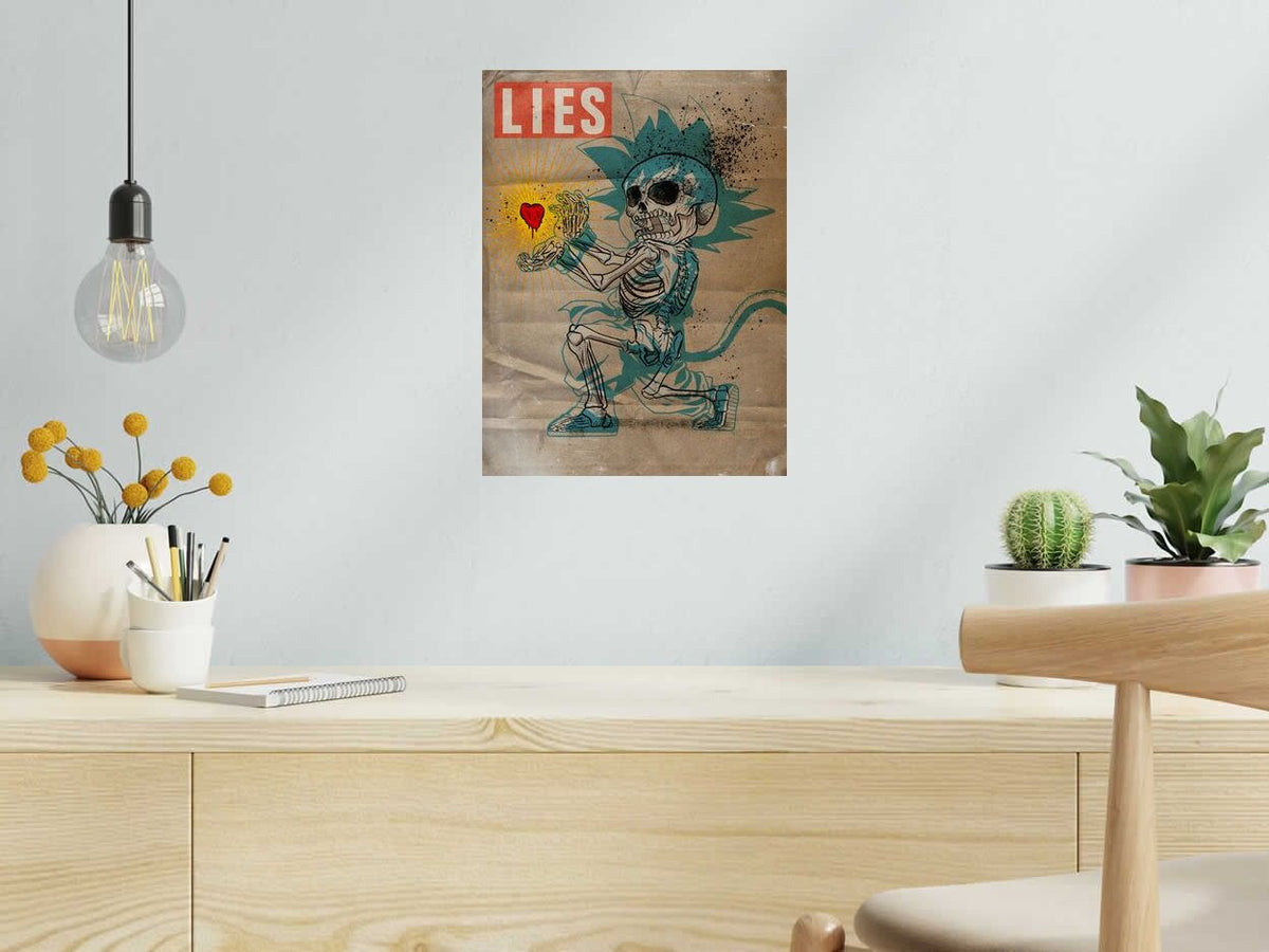 Estampe Lies-San Goku de Carlos Olmo dans un intérieur – 30 × 40 cm
