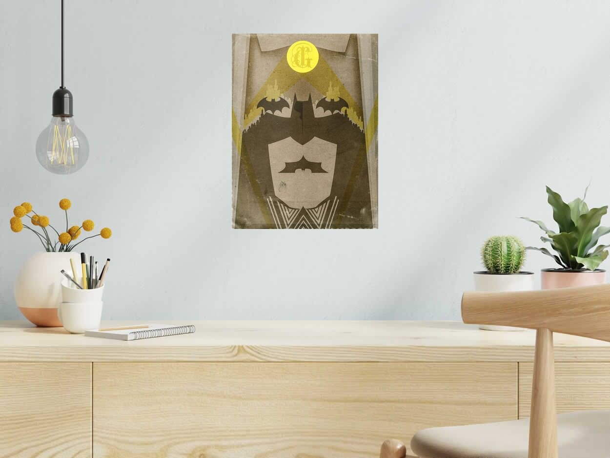 Estampe NO LOGOS de Carlos Olmo dans un intérieur – 30 × 40 cm