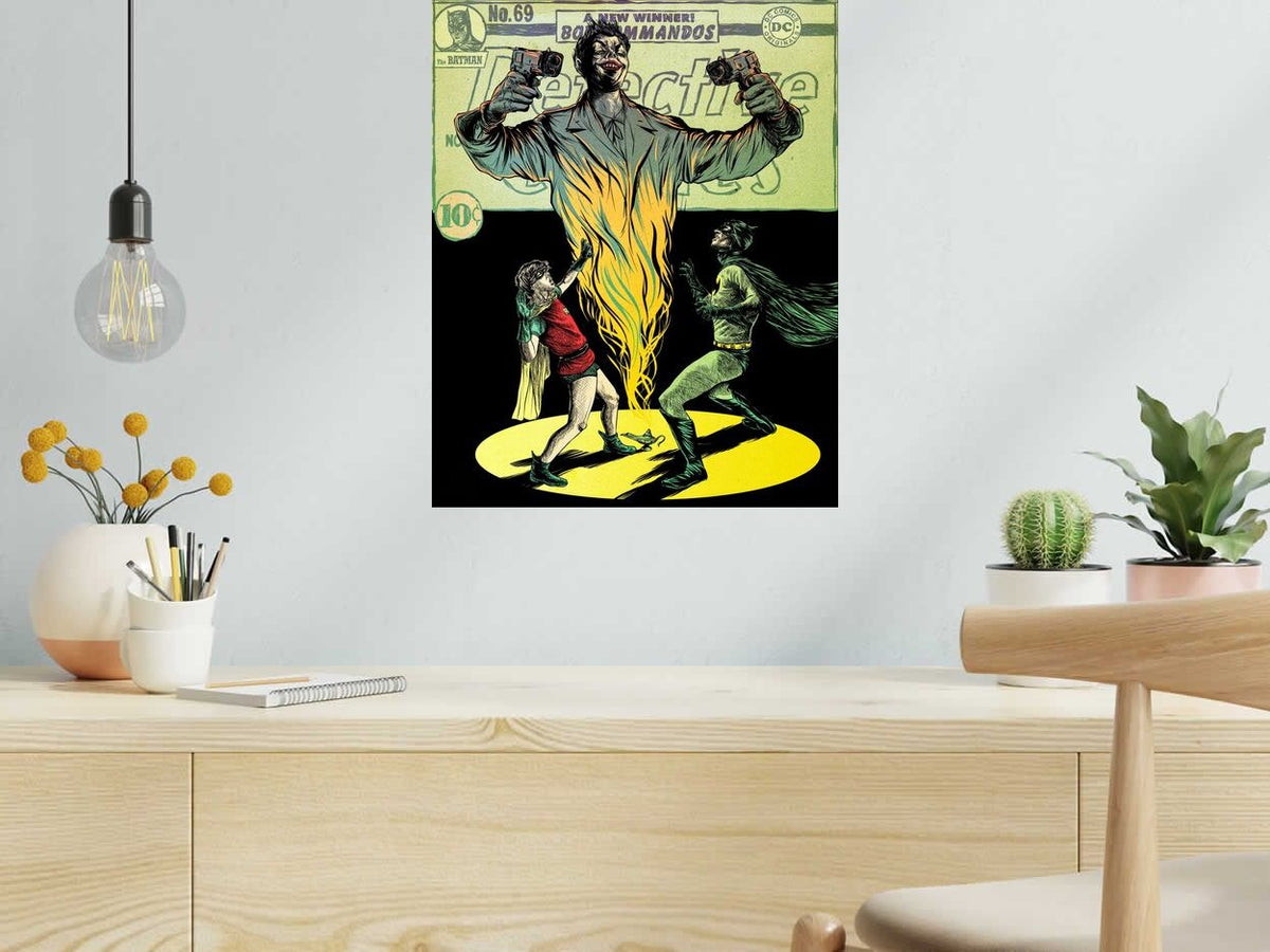 Estampe Surprise! de Carlos Olmo dans un intérieur – 40 × 50 cm