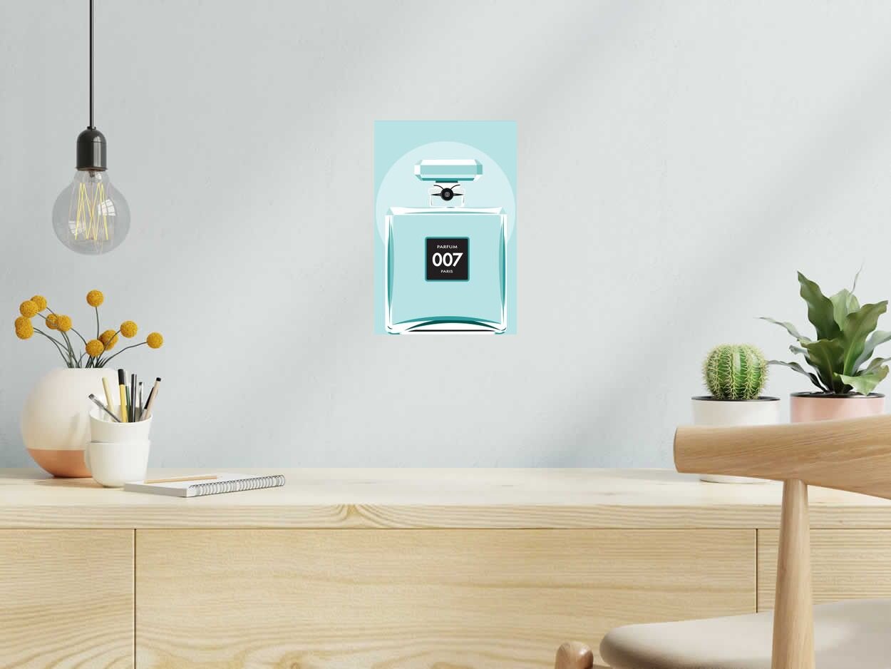 Estampe PARFUM 007 de JMC dans un intérieur – 20 × 30 cm