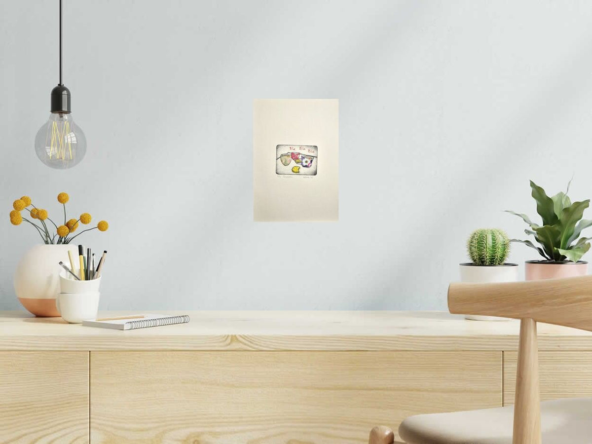Estampe Conversation de NAVIEILLEVILLE dans un intérieur – 18 × 26 cm