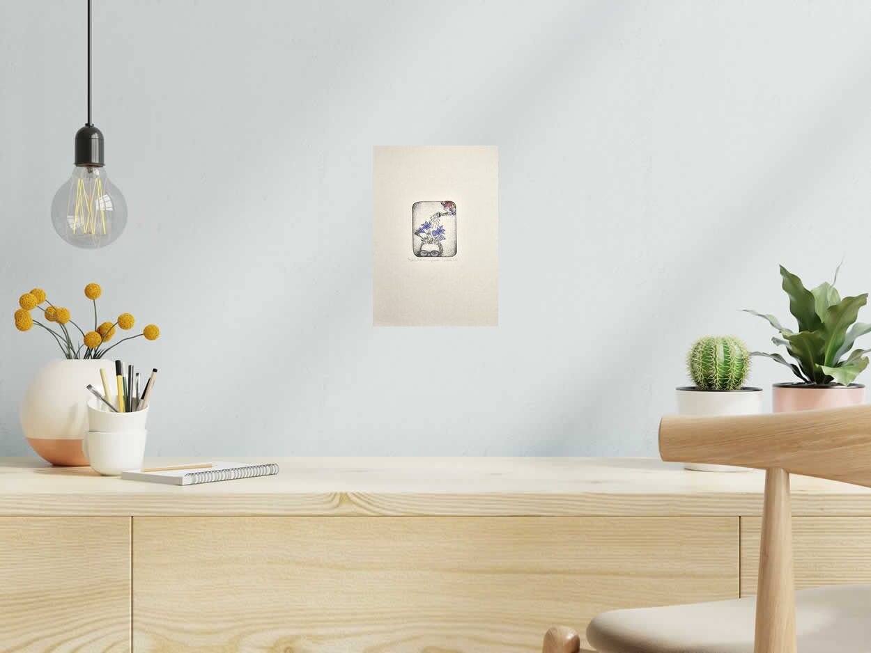 Estampe Cultiver son imagination de NAVIEILLEVILLE dans un intérieur – 18 × 26 cm