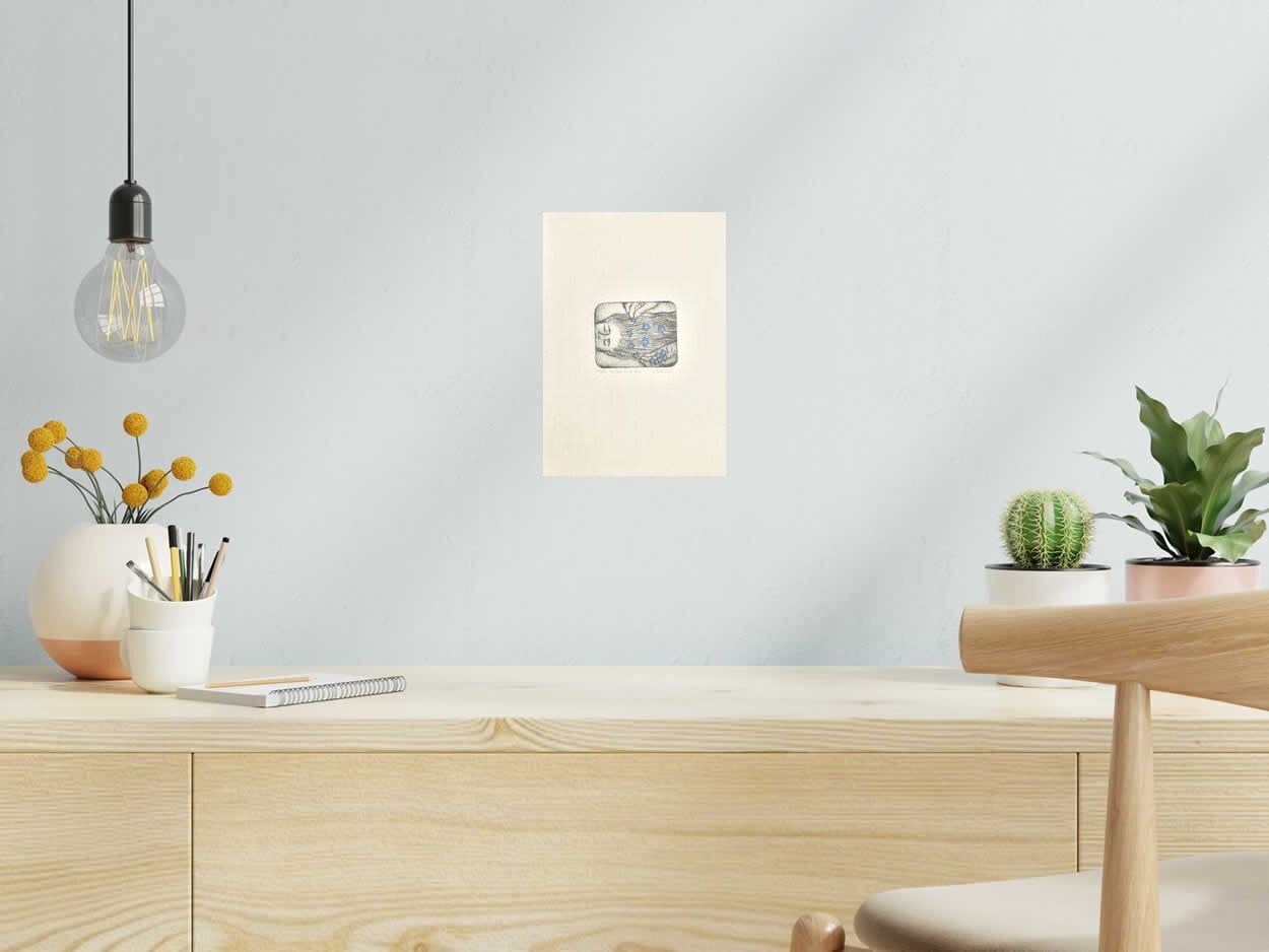 Estampe La semeuse de rêves de NAVIEILLEVILLE dans un intérieur – 18 × 26 cm