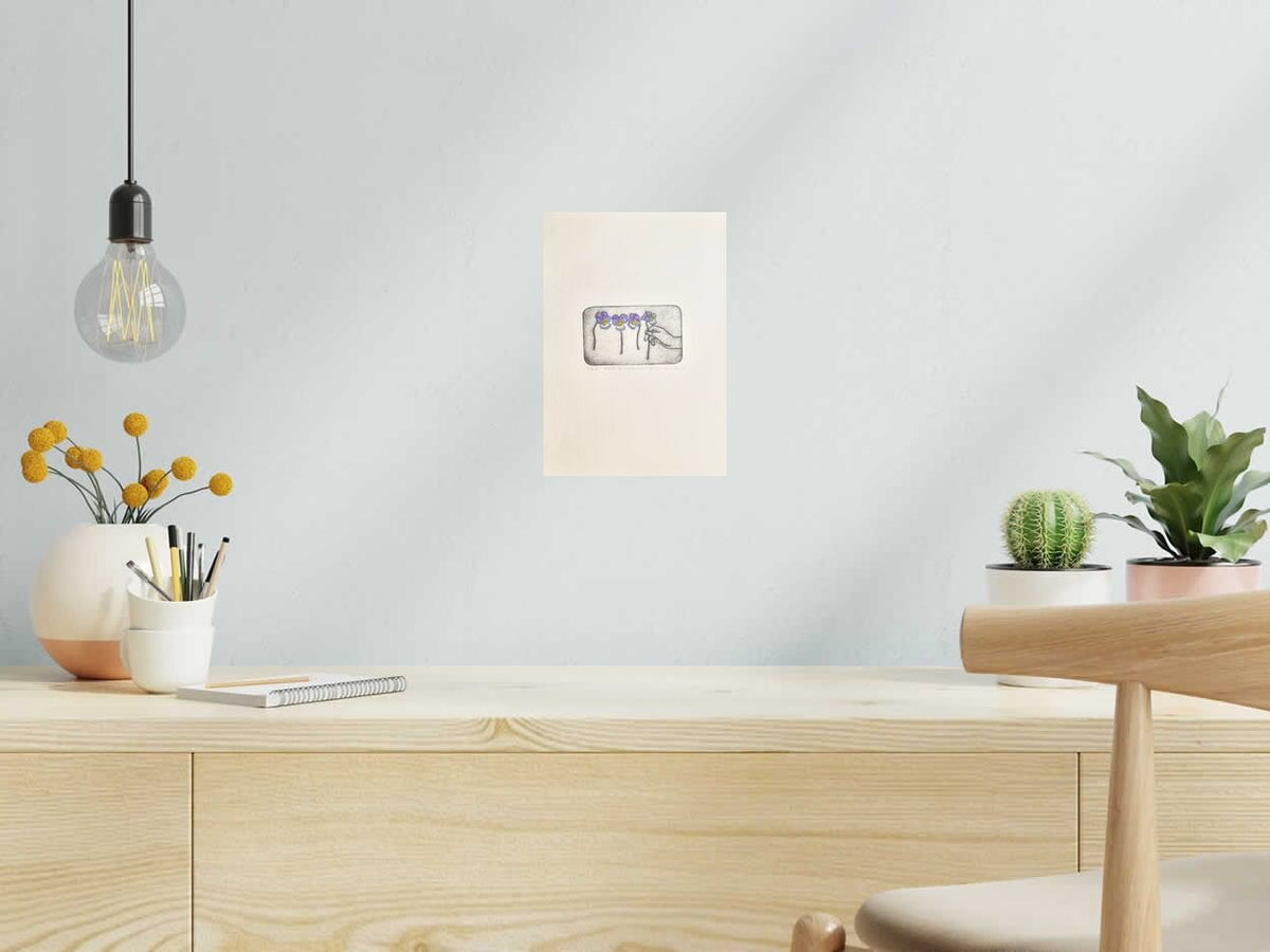 Estampe Mettre de l'ordre dans les pensées de NAVIEILLEVILLE dans un intérieur – 18 × 26 cm