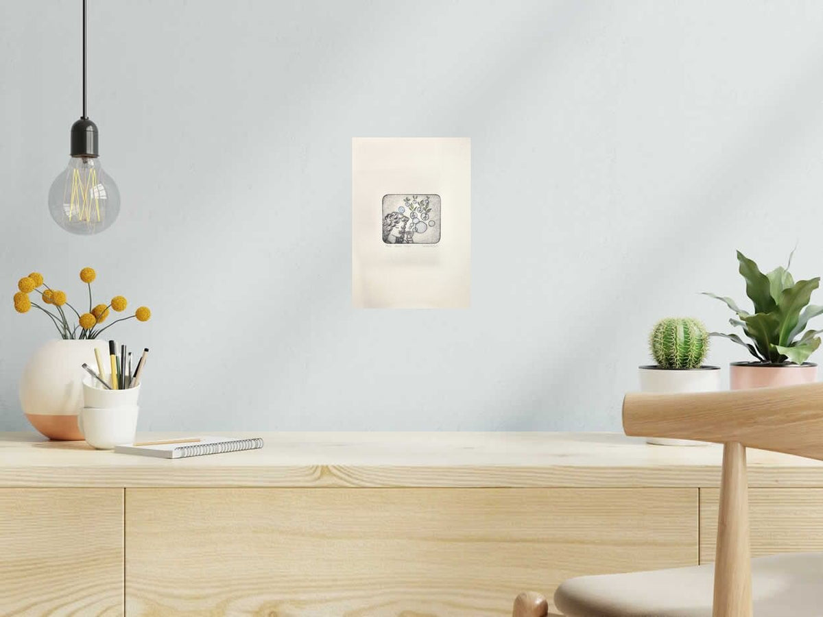 Estampe Semer l'espoir de NAVIEILLEVILLE dans un intérieur – 18 × 26 cm