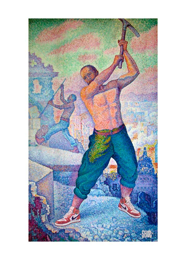Estampe figuratif petit format Gold Digger – SHUZ – 30 × 40 cm