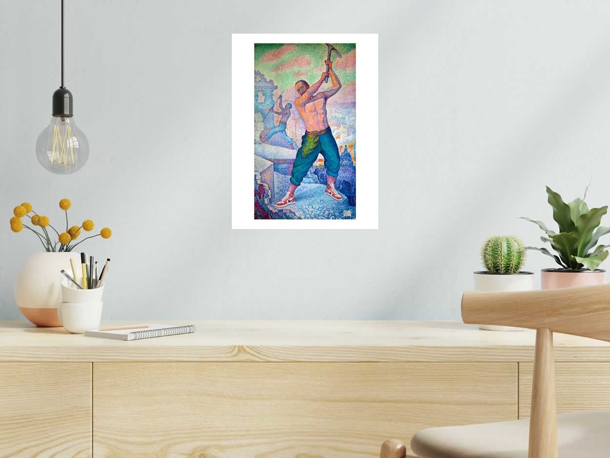 Estampe Gold Digger de SHUZ dans un intérieur – 30 × 40 cm