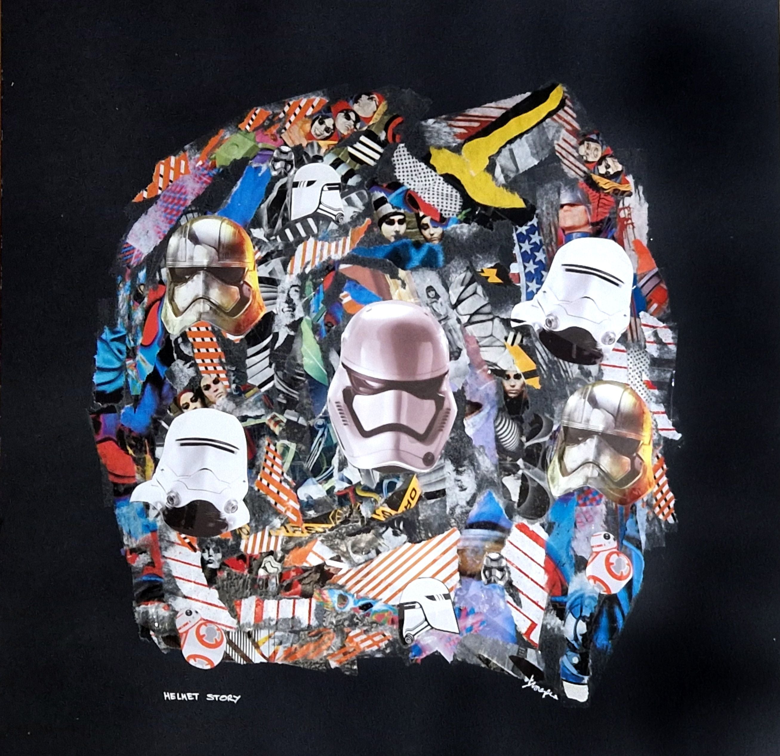 Estampe graphique moyen format Helmet Story – FLOREPEA – 50 × 50 cm