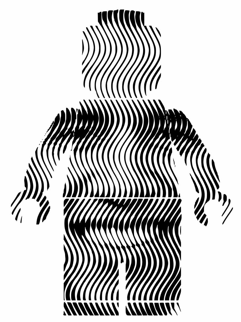 Estampe graphique petit format blanc et noir LEGOBAMA – WAWAPOD – 30 × 40 cm
