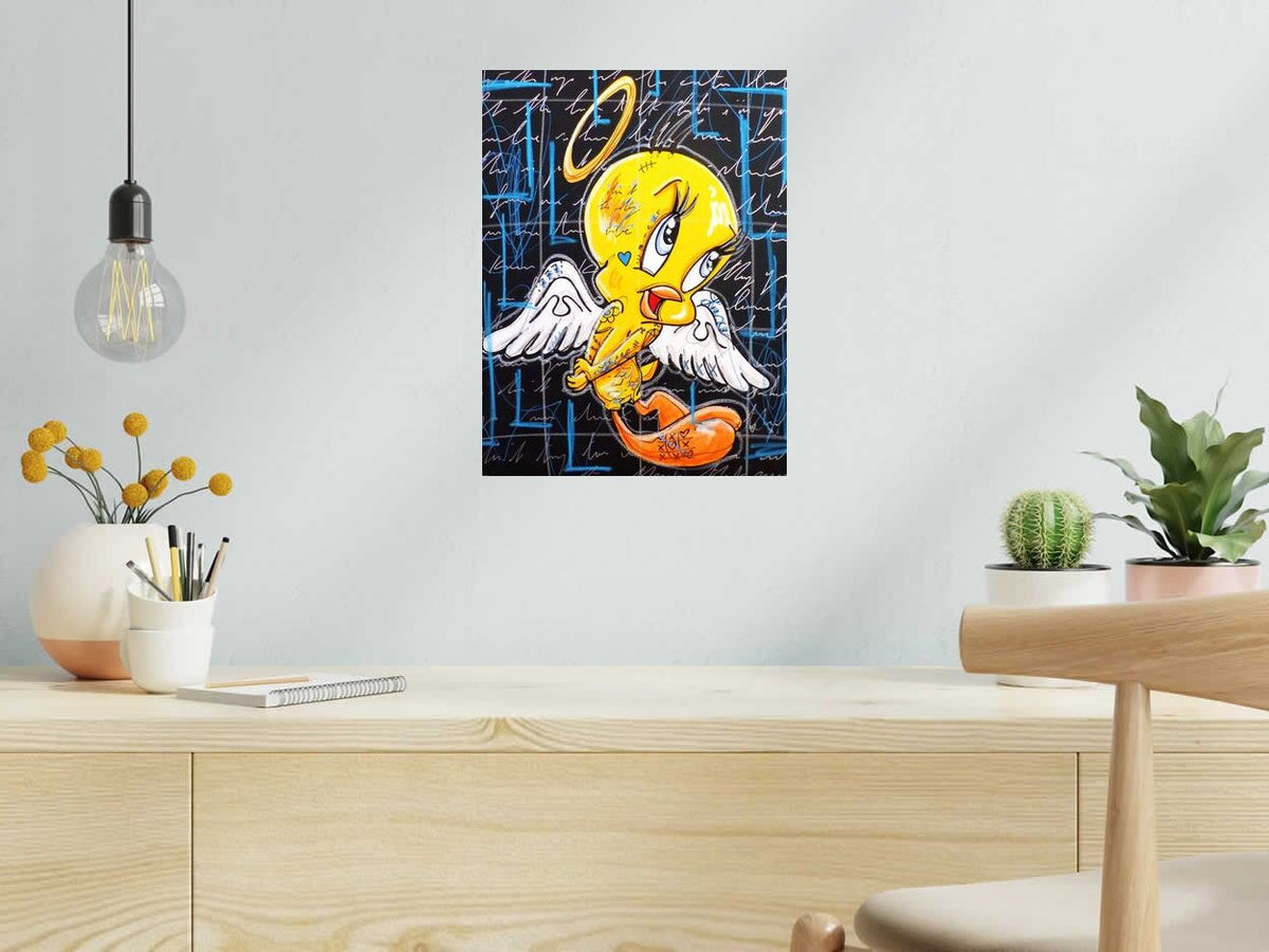 Estampe INNOCENT TI de ONIZBAR dans un intérieur – 30 × 40 cm