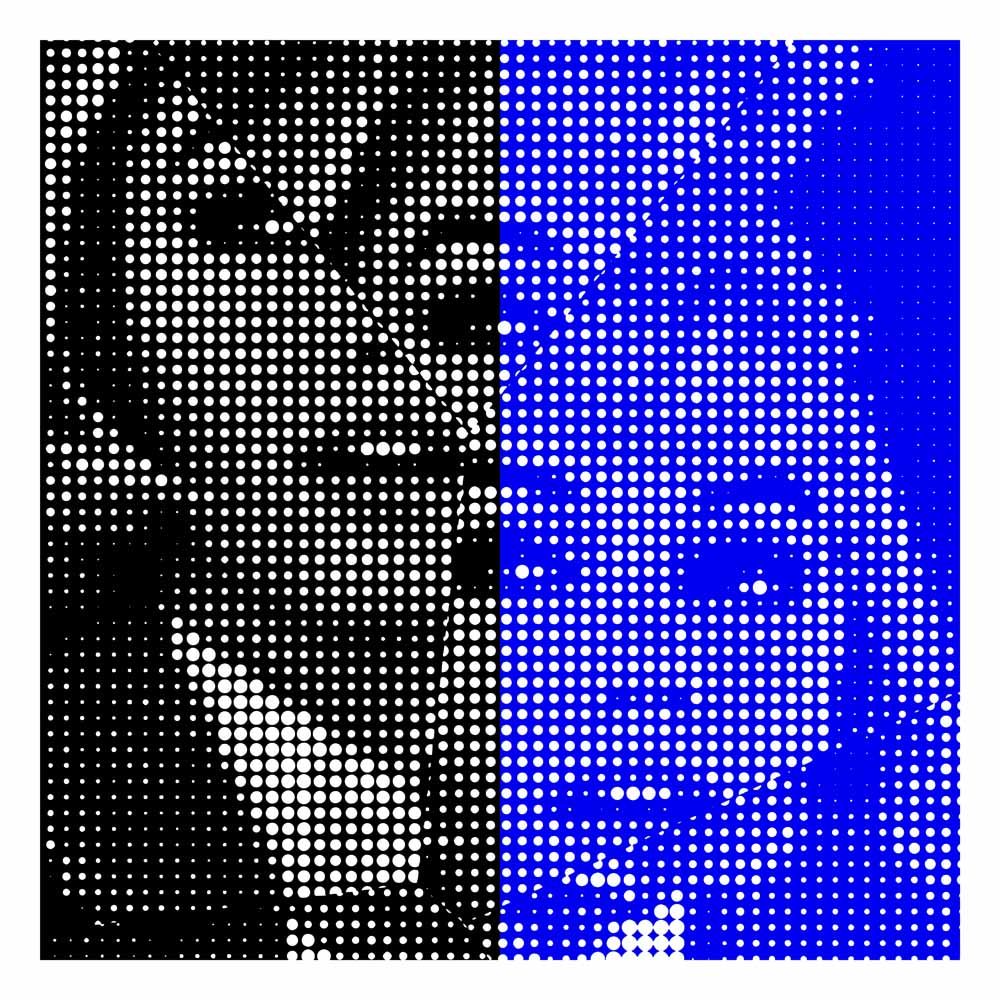 Estampe graphique petit format Marylin blue and black – WAWAPOD – 30 × 30 cm