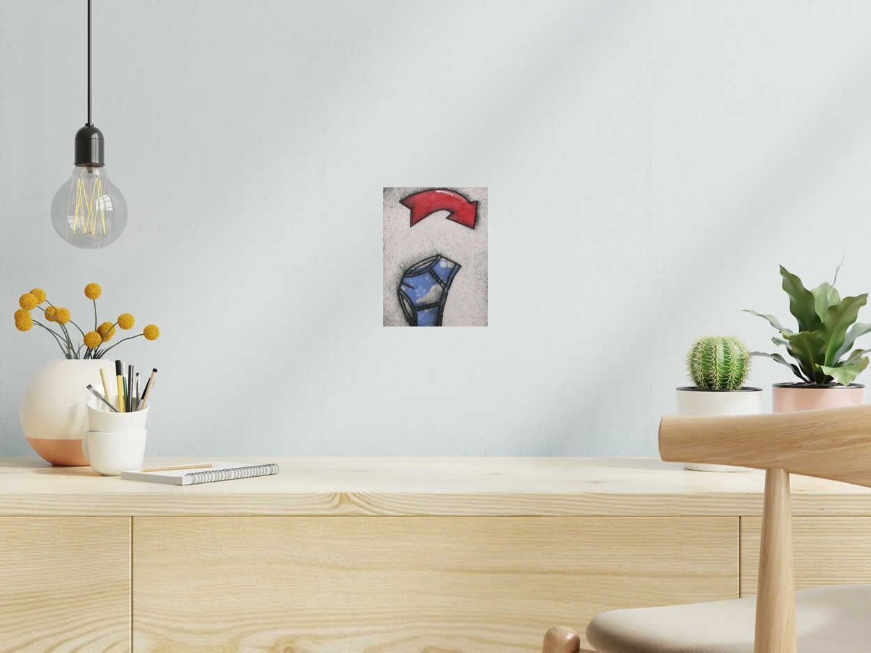 Estampe tomber amoureux de NAVIEILLEVILLE dans un intérieur – 15 × 20 cm
