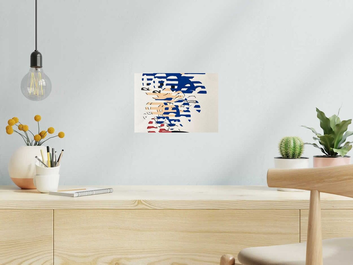 Estampe Sonic decollage de WAWAPOD dans un intérieur – 29 × 21 cm