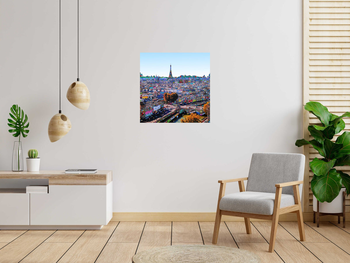 Estampe Paris OM Olympique Mascotte de BLACH dans un intérieur – 80 × 80 cm