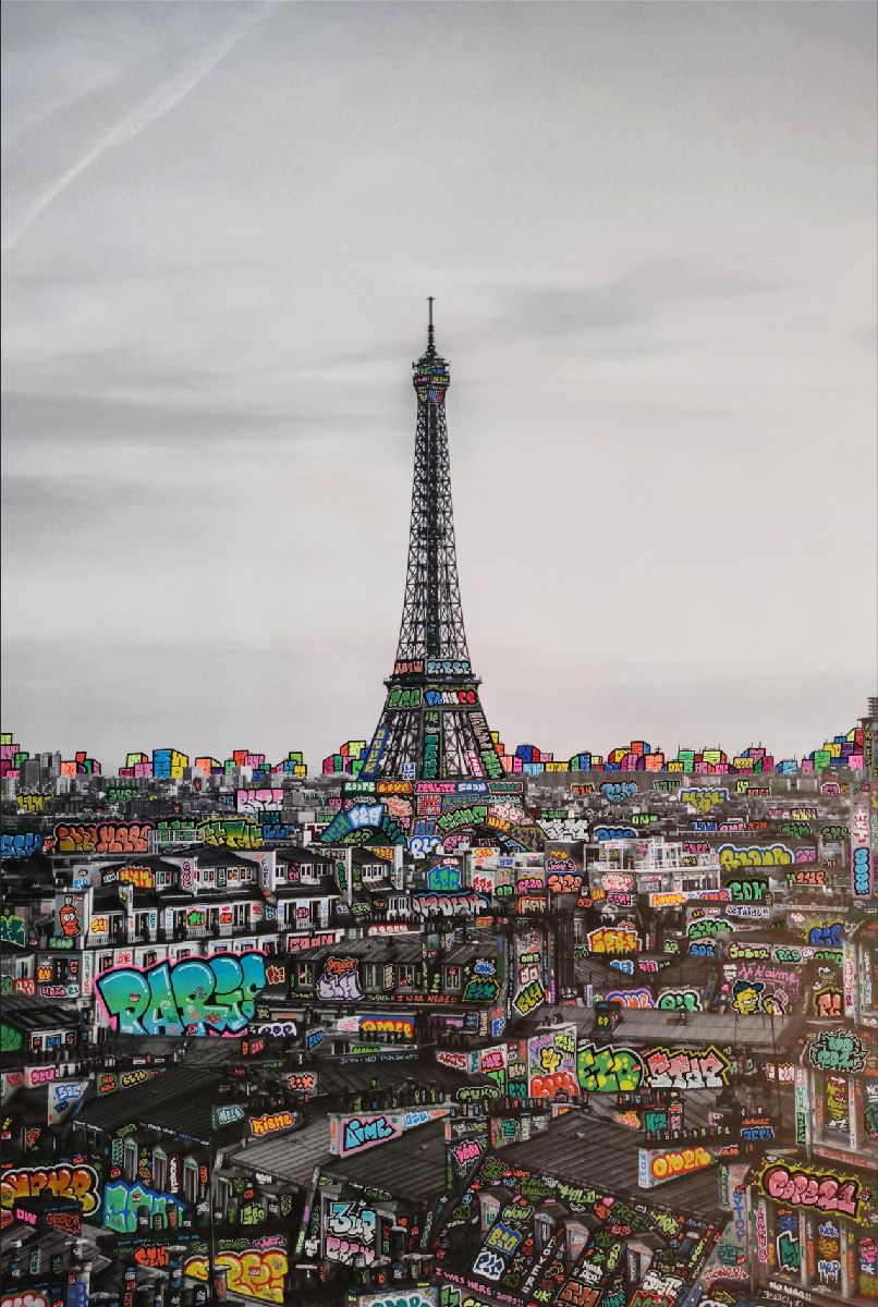 Estampe street art moyen format Paris French Touch – BLACH – 60 × 80 cm