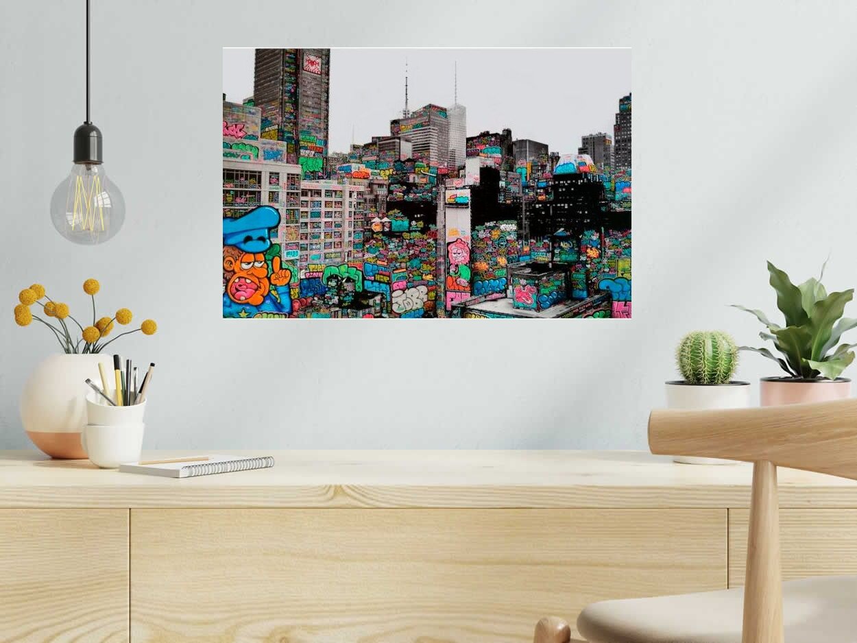 Estampe VIC POLICE DISTRICT de BLACH dans un intérieur – 40 × 60 cm