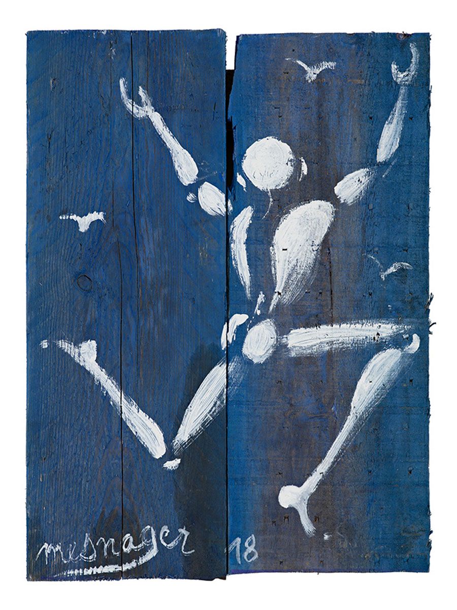 Estampe street art petit format bleu SANS TITRE – JEROME MESNAGER – 30 × 40 cm