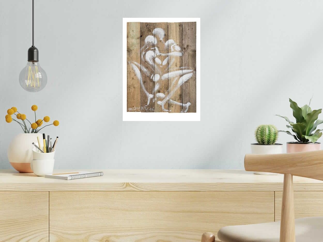 Estampe AMOUR de JEROME MESNAGER dans un intérieur – 30 × 40 cm