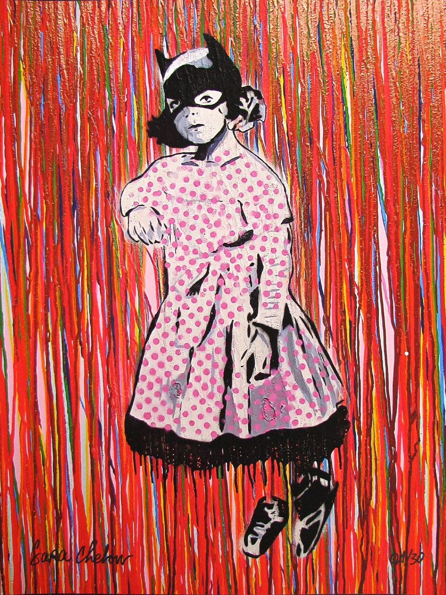 Estampe street art petit format BAD GIRL – SARA CHELOU – 30 × 40 cm