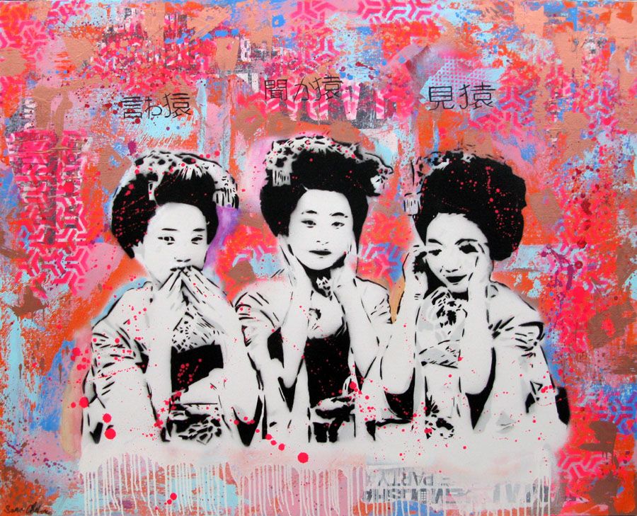 Estampe street art petit format MAIKO – SARA CHELOU – 30 × 40 cm