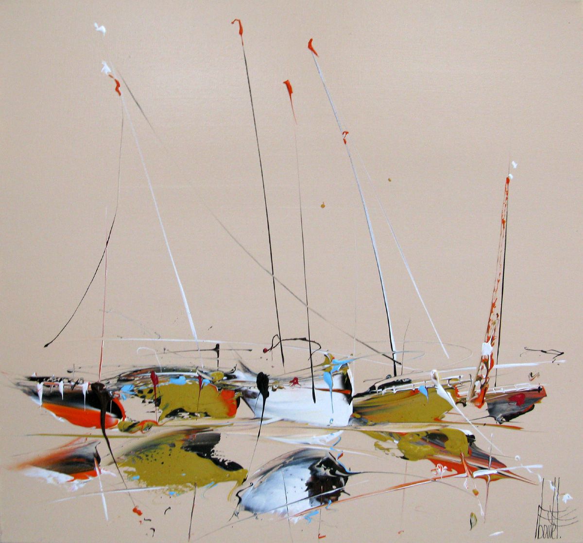 Tableau de F. BOUTET a pour titre MARINE ABSTRAITE 2023-15 style abstrait dim : F. BOUTETprix:400