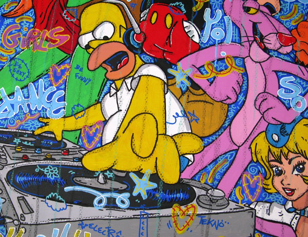 Tableau de RICO SAB a pour titre Free party style street pop art, street art dim : RICO SABprix:1500