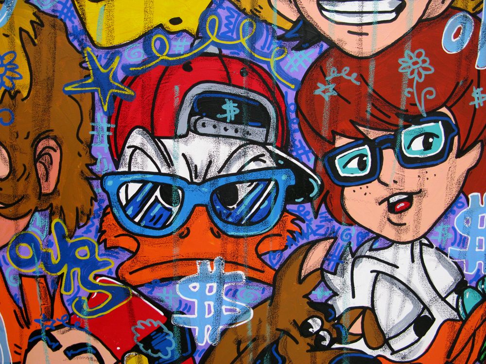 Tableau de RICO SAB a pour titre Good vibes only style street pop art, street art dim : RICO SABprix:1350