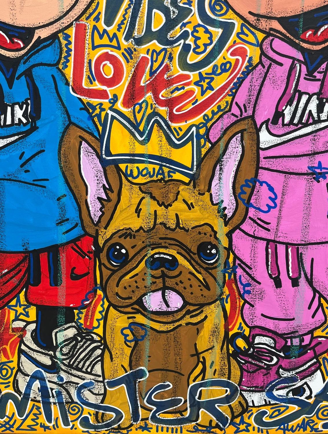 Tableau de RICO SAB a pour titre Good Vibes style street pop art, street art dim : RICO SABprix:600