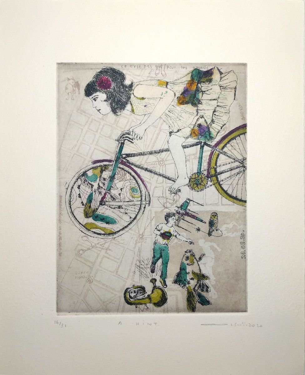 Gravure figuratif petit format A HINT – ATSUKO ISHII – 24 × 30 cm