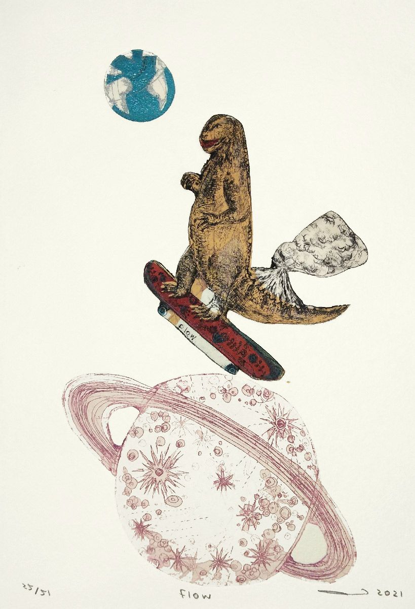 Gravure figuratif petit format Flow – ATSUKO ISHII – 15 × 21 cm