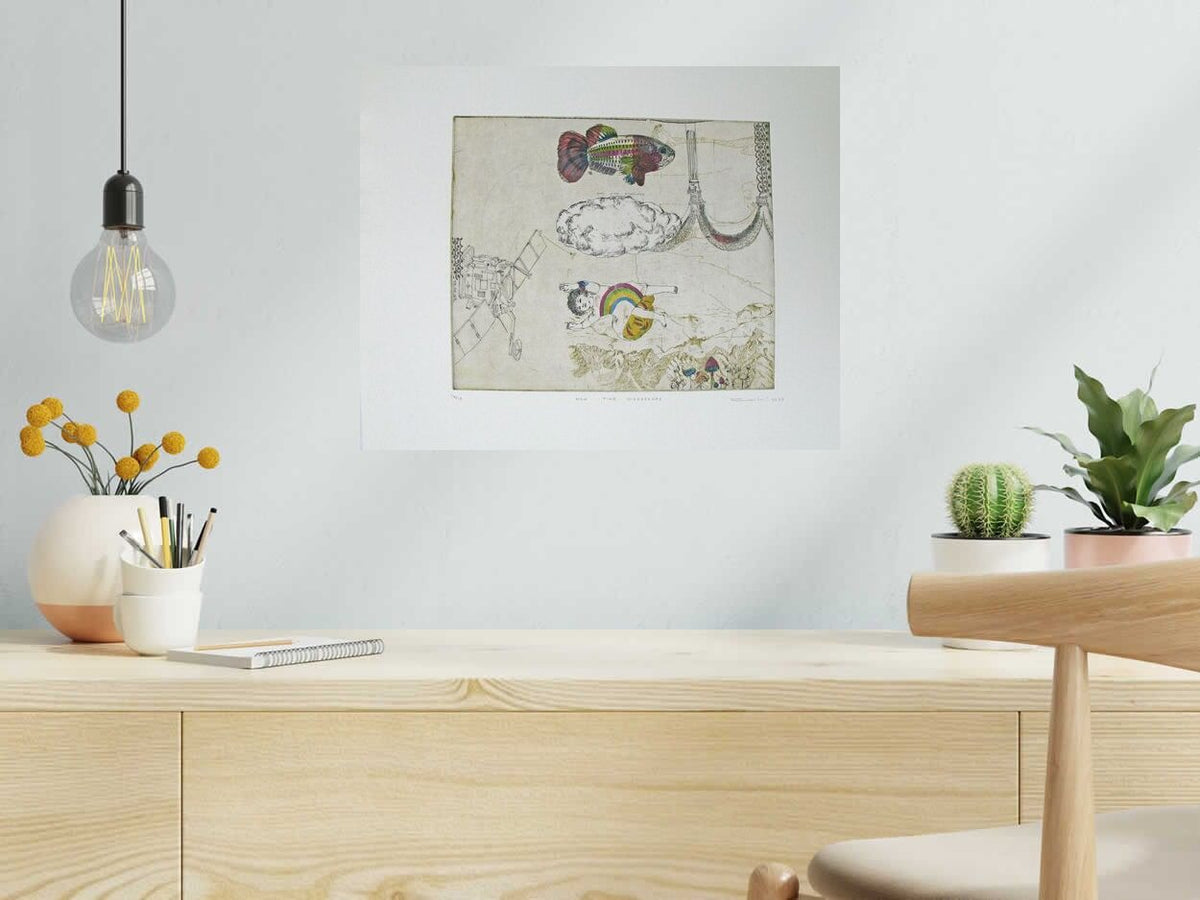 Gravure HOW TIME DISAPPEARS de ATSUKO ISHII dans un intérieur – 40 × 50 cm