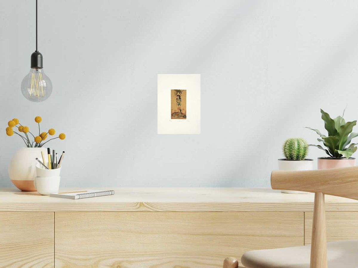 Gravure L'inconnu de ATSUKO ISHII dans un intérieur – 15 × 21 cm