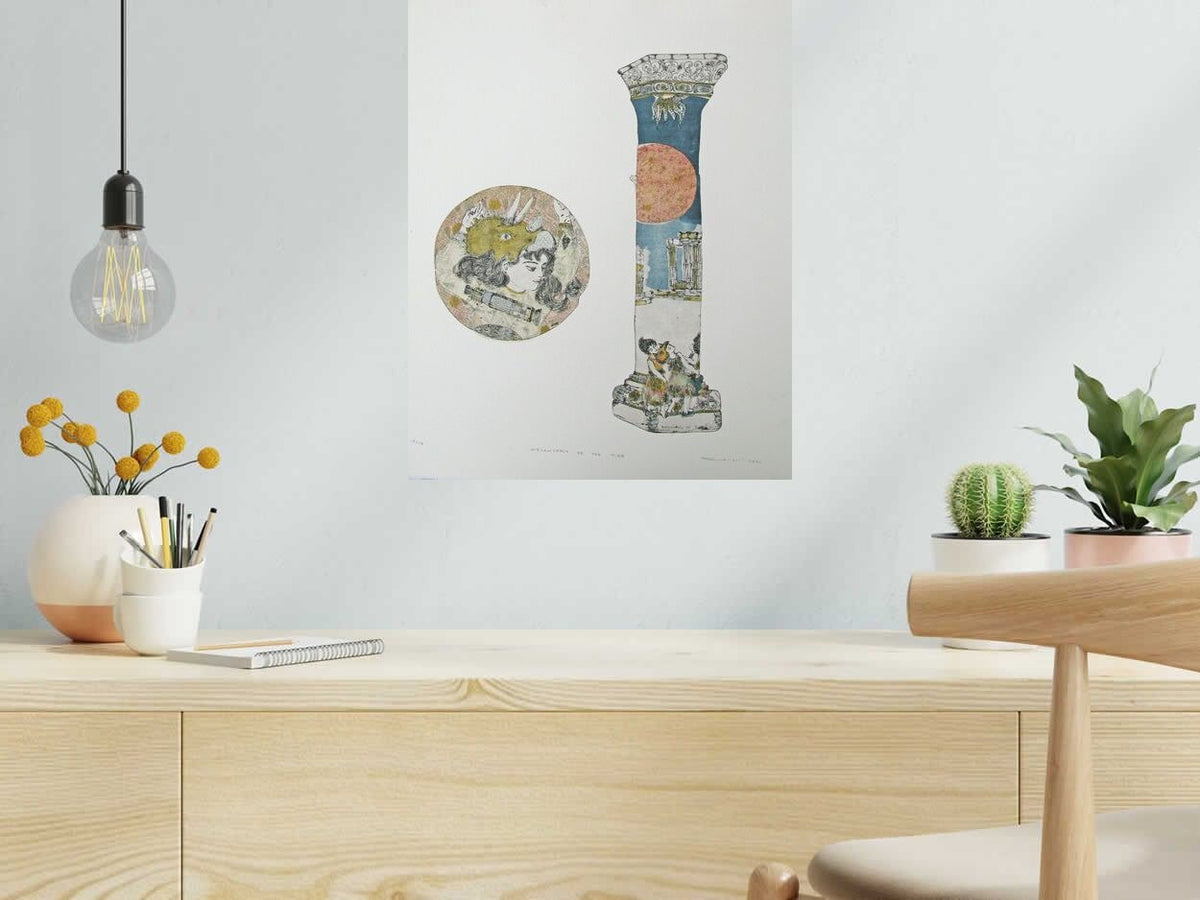 Gravure MELANCHOLY OF THE TIDE de ATSUKO ISHII dans un intérieur – 40 × 50 cm
