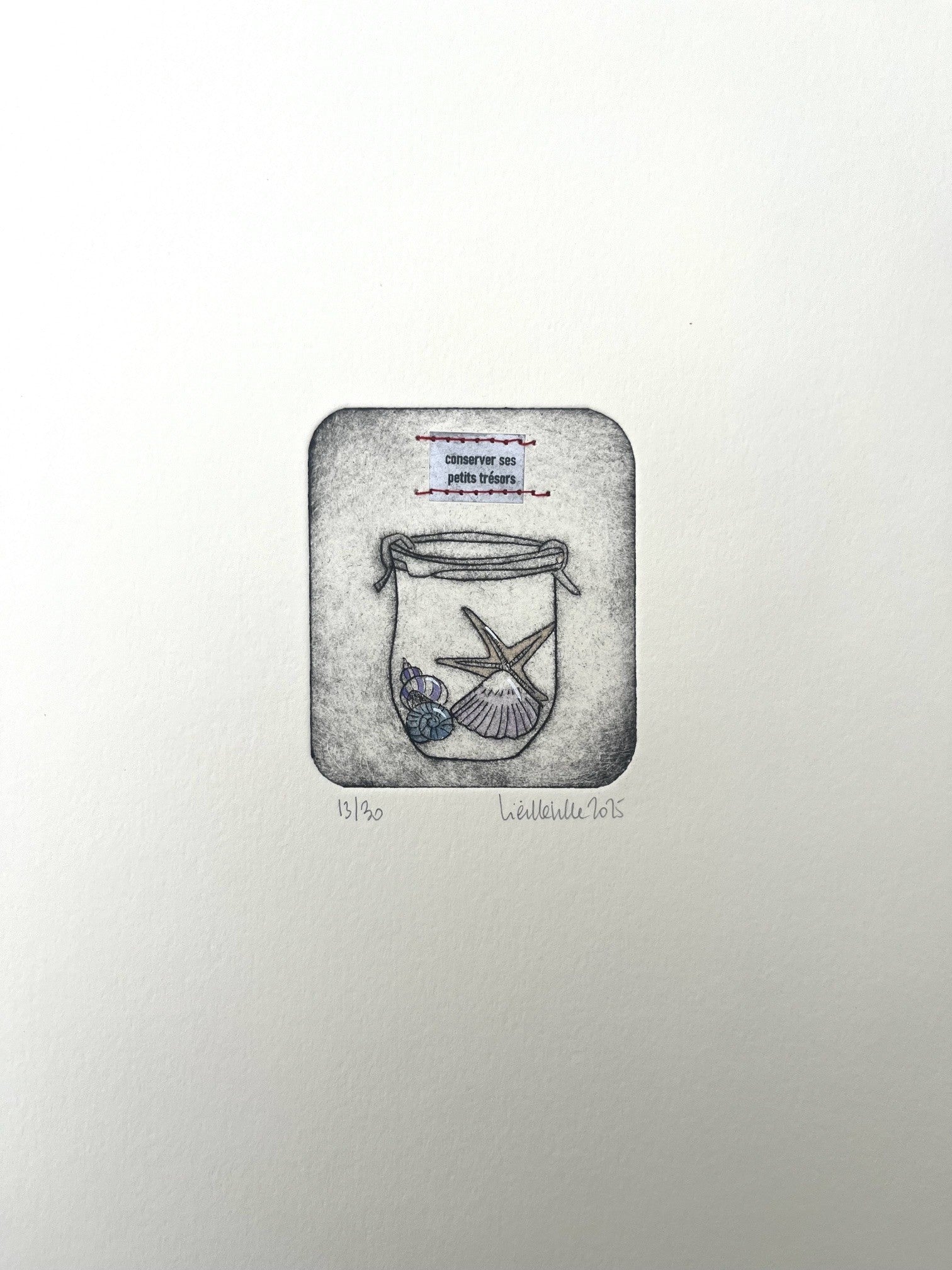 Gravure gravure petit format Conserver ses petits trésors - 13/30 – NAVIEILLEVILLE – 27 × 18 cm
