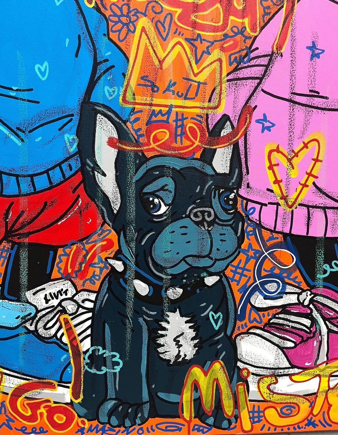 Tableau de RICO SAB a pour titre Happy Dog style street pop art, street art dim : RICO SABprix:950