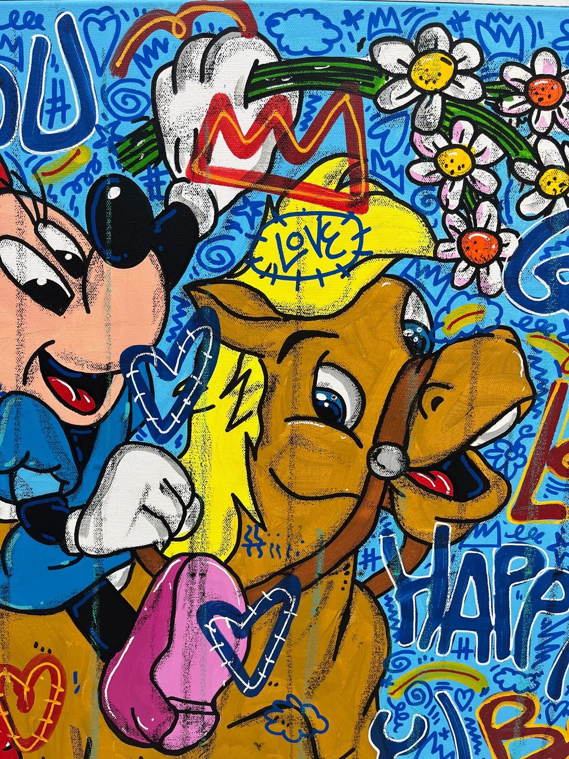 Tableau de RICO SAB a pour titre Happy Minnie style street pop art, street art dim : RICO SABprix:600