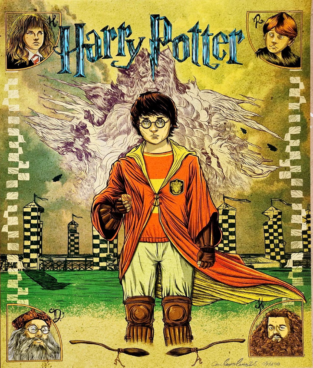 Editions d'art de Carlos Olmo a pour titre Harry potter 1 style figuratif dim : Carlos Olmoprix:80