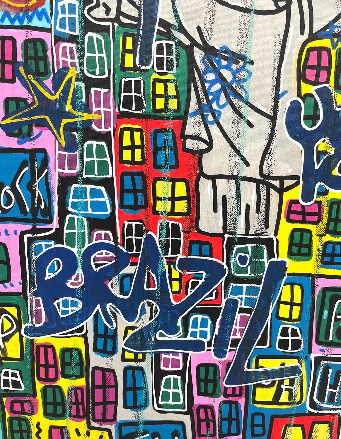 Tableau de RICO SAB a pour titre Hello Brazil style street pop art, street art dim : RICO SABprix:290